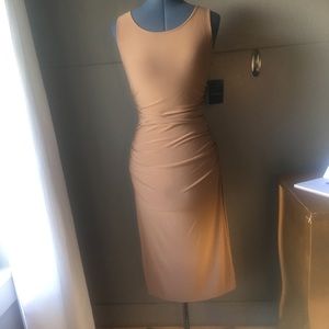 Norma Kamali Shirred Waist Dress Below Knee Small